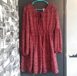 Red Pattered Dress & Slip